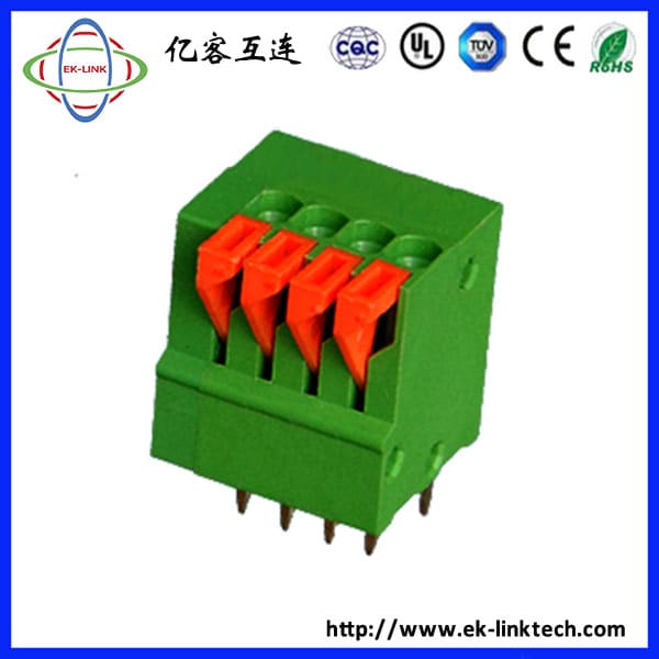 F50-01-2.54 间距2.54mm 弹簧式PCB接线端子/按压免螺丝式端子线路板接线排