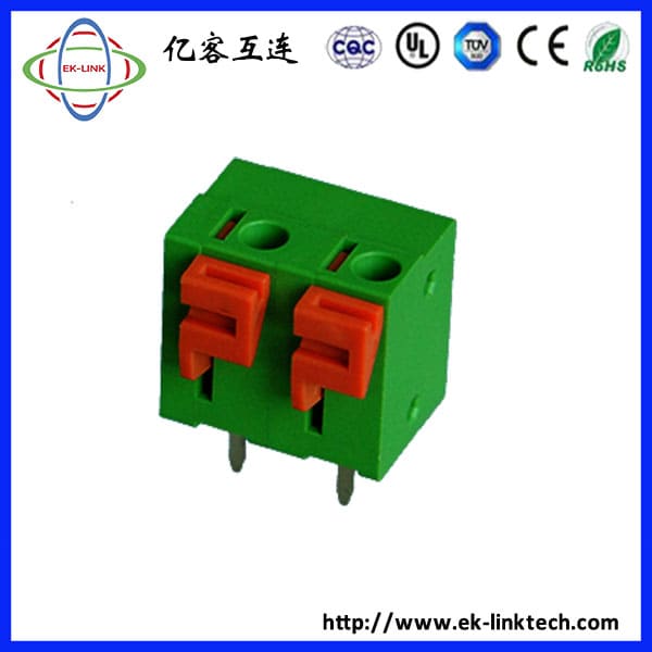 F51-01-7.62 间距7.62mm 弹簧式PCB接线端子/按压免螺丝式端子线路板接线排