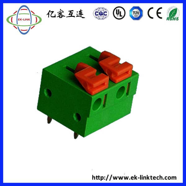F51-02-7.62 间距7.62mm 弹簧式PCB接线端子/按压免螺丝式端子线路板接线排