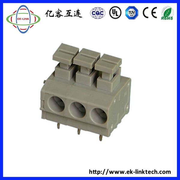 F51-11-5.0 间距5.0mm 弹簧式PCB接线端子/按压免螺丝式端子线路板接线排