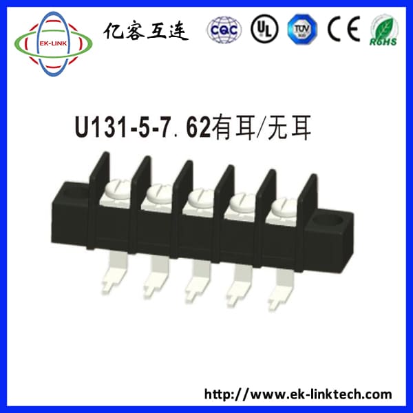 U131-5-7.62 series With &Without flange Pitch7.62mm Barrier Type Terminal Blocks